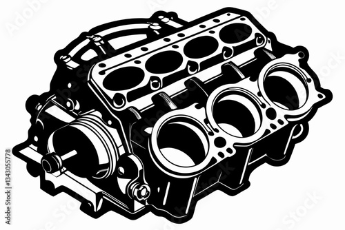 intake manifold line art silhouette vector illustration