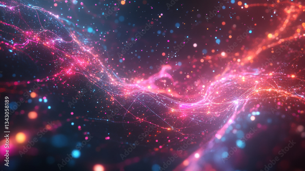 vibrant digital landscape of interconnected nodes and glowing particles creates mesmerizing abstract background, evoking sense of futuristic technology and dynamic energy vibrant digital landscape of interconnected nodes and glowing particles creates mesmerizing abstract background, evoking sense of futuristic technology and dynamic energy
