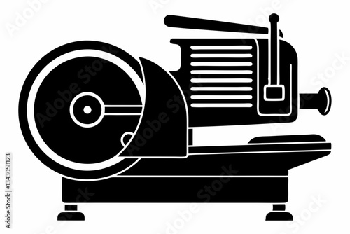 meat slicer line art silhouette vector illustration