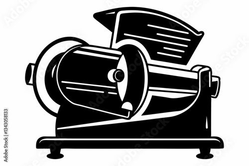 meat slicer line art silhouette vector illustration