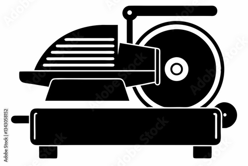meat slicer line art silhouette vector illustration