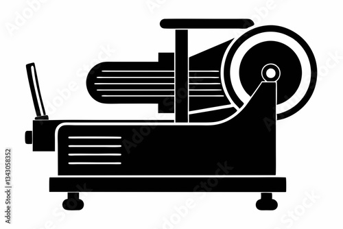 meat slicer line art silhouette vector illustration