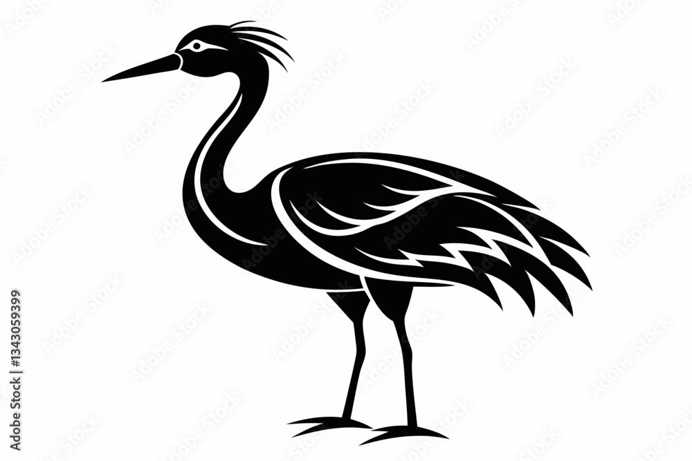 Fototapeta premium migratory bird line art silhouette vector illustration