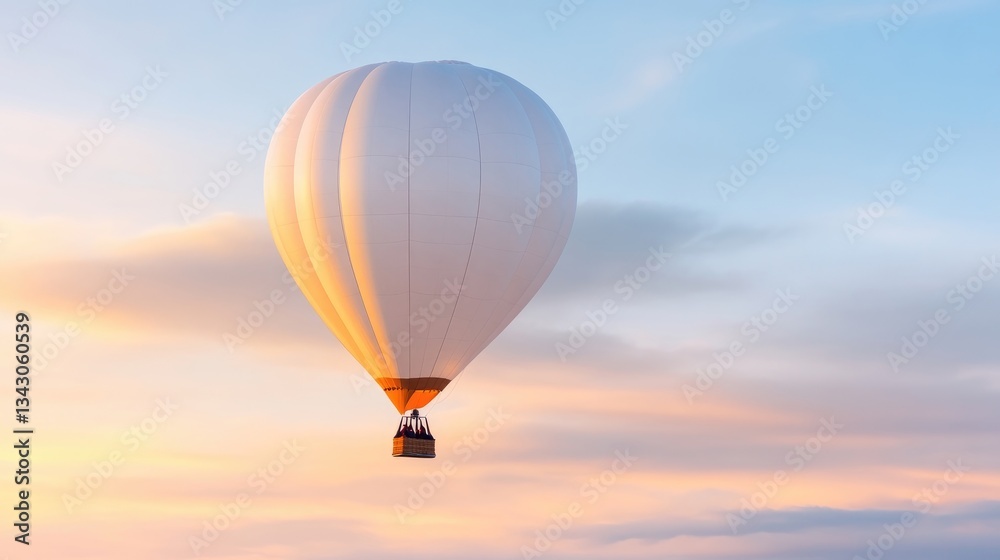 Naklejka premium Hot air balloon at sunset