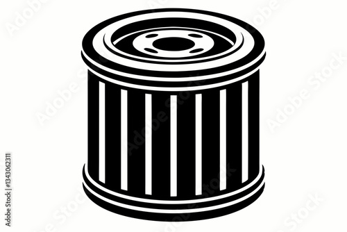 oil filter line art silhouette vector illustration