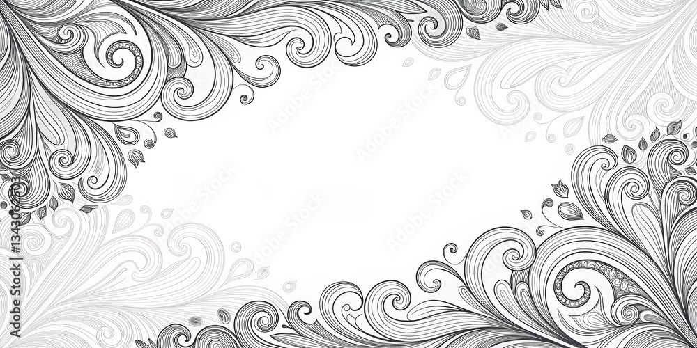 Elegant swirls and floral patterns art design digital illustration monochrome style artistic viewpoint visual aesthetics for creative projects Elegant swirls and floral patterns art design digital illustration monochrome style artistic viewpoint visual aesthetics for creative projects