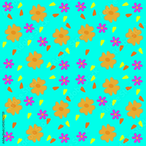 seamless pattern with colorful flowers