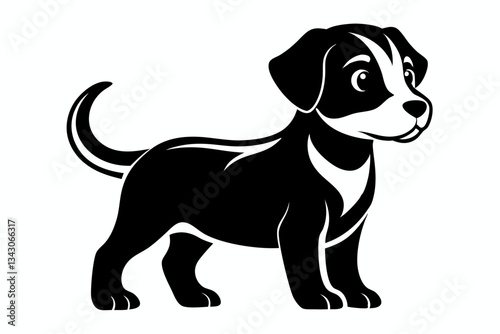 Wallpaper Mural puppy line art silhouette vector illustration Torontodigital.ca