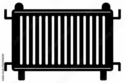 radiator line art silhouette vector illustration