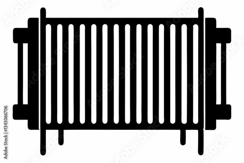 radiator line art silhouette vector illustration