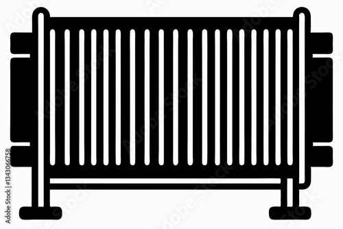 radiator line art silhouette vector illustration