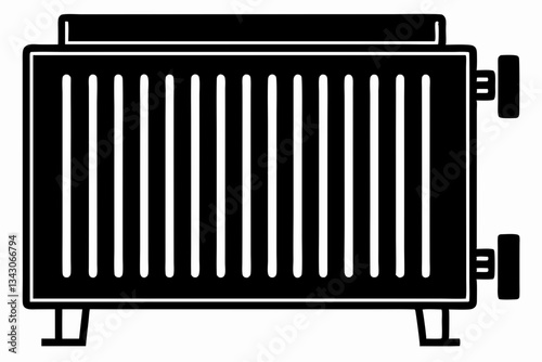 radiator line art silhouette vector illustration