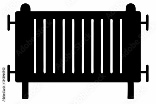 radiator line art silhouette vector illustration