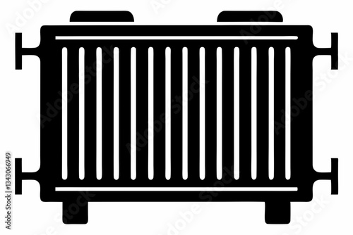 radiator line art silhouette vector illustration