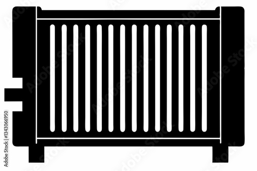 radiator line art silhouette vector illustration