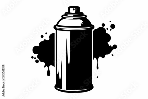 spray paint can line art silhouette vector illustration