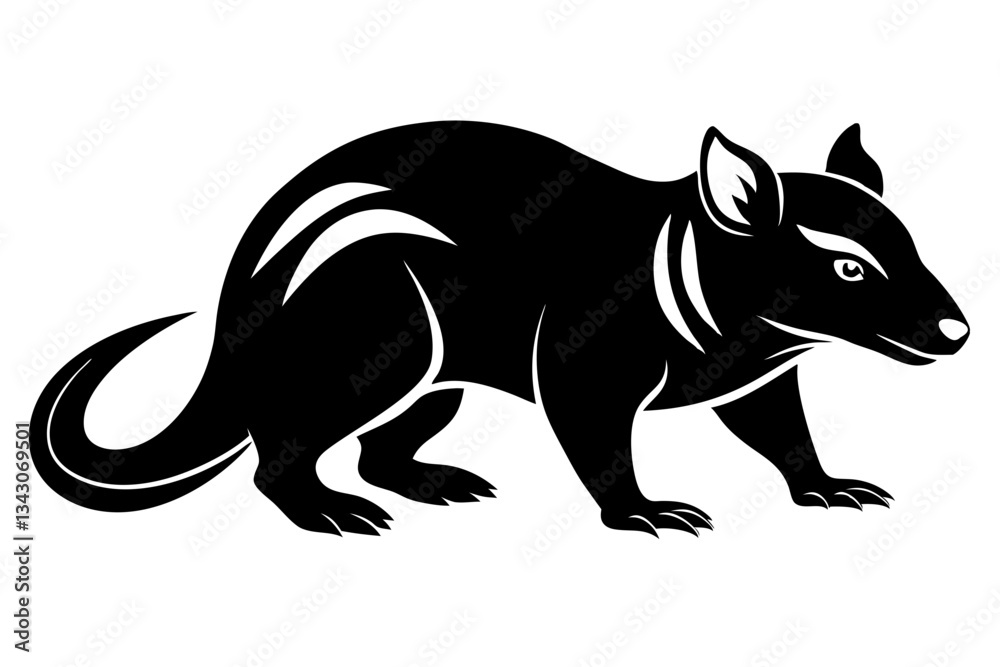 Fototapeta premium tasmanian line art silhouette vector illustration