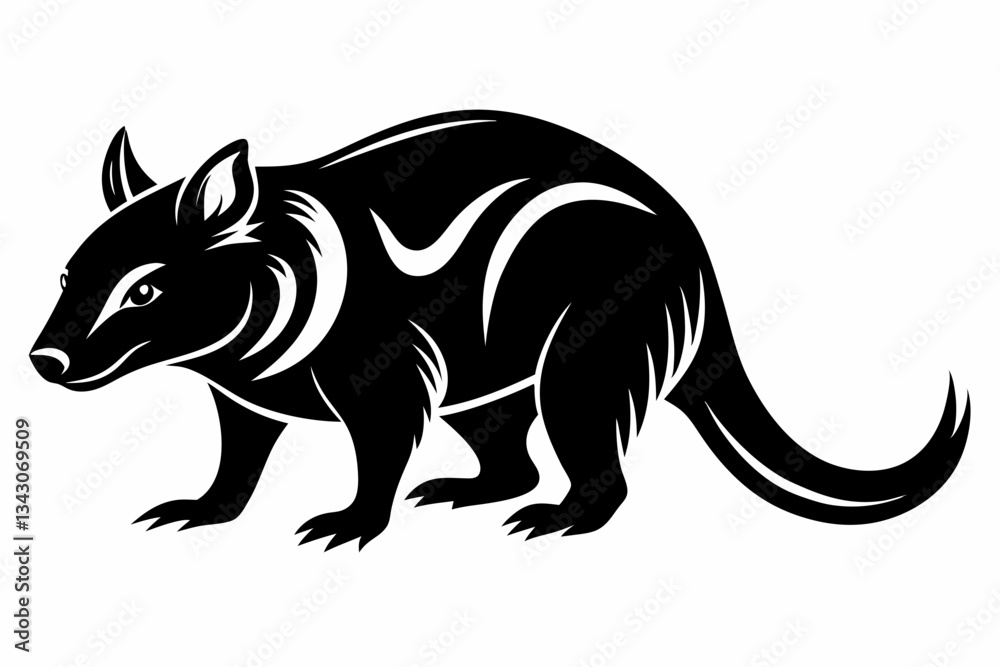Fototapeta premium tasmanian line art silhouette vector illustration