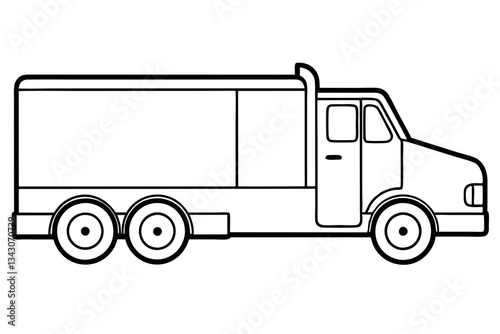truck line art silhouette vector illustration