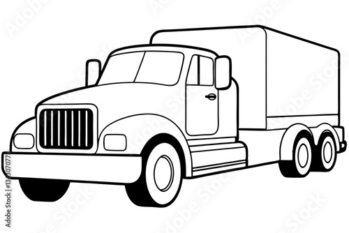 truck line art silhouette vector illustration