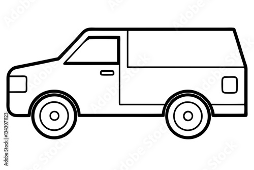 truck line art silhouette vector illustration