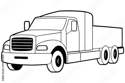 truck line art silhouette vector illustration
