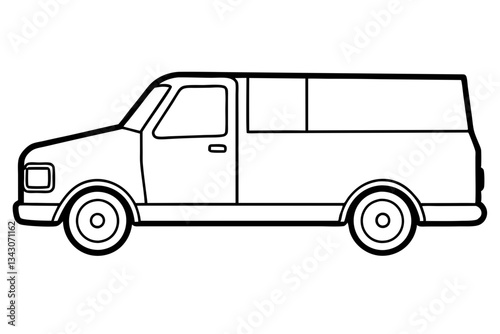 truck line art silhouette vector illustration