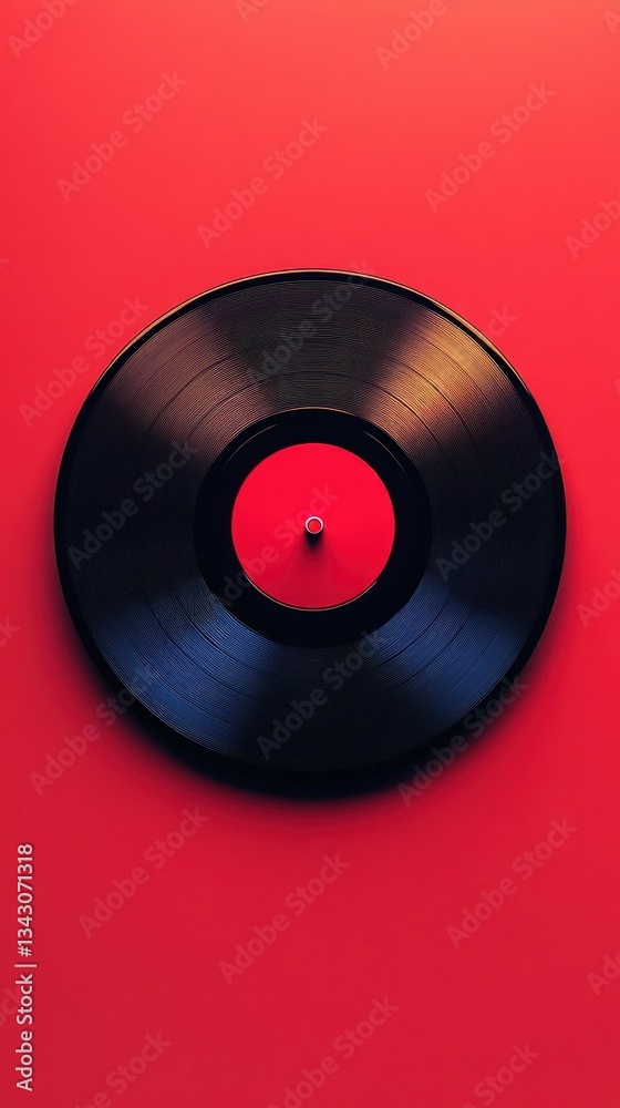 Obraz premium vinyl on red background