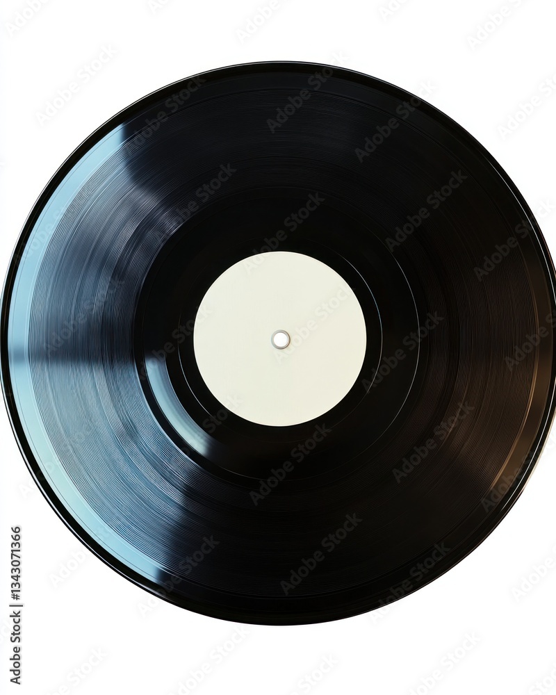 Obraz premium A classic vinyl record on white background