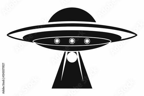 ufo line art silhouette vector illustration
