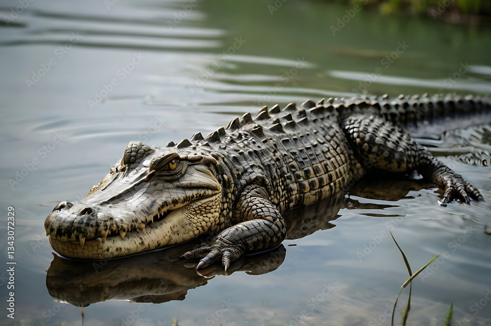 Fototapeta premium Crocodile isolated on white or transparent background