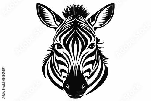 Wallpaper Mural zebra head line art silhouette vector illustration Torontodigital.ca