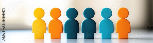 startup success execution competition concept. Colorful paper figures representing diversity and teamwork.