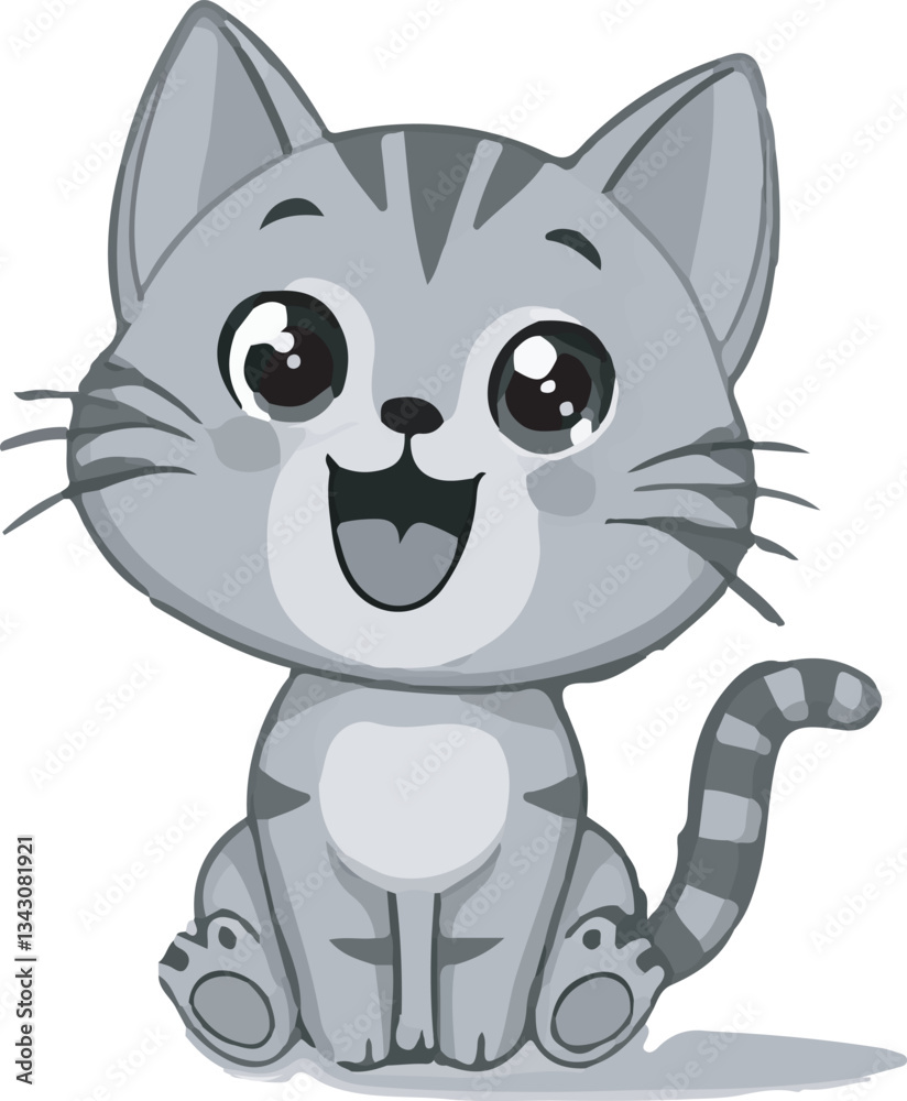 Very beautiful cat white and black design for T-shirt Very beautiful cat white and black design for T-shirt