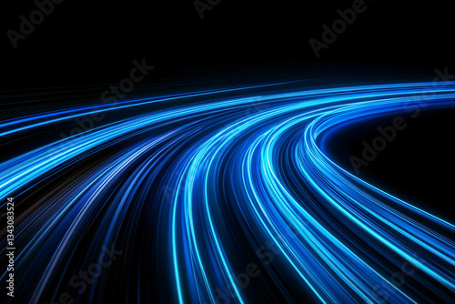 Dark blue abstract light speed background