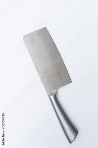Big kitchen knife isolated on the white background