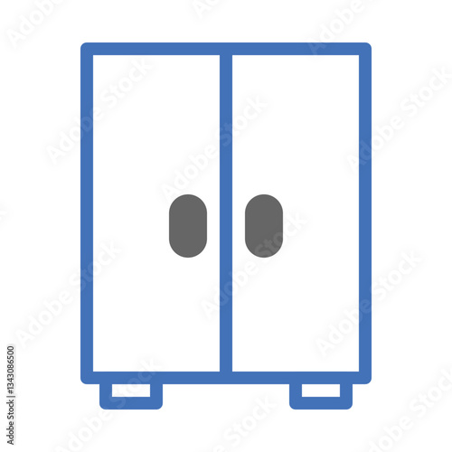 Minimalist Wardrobe Outline Furniture Blue Design