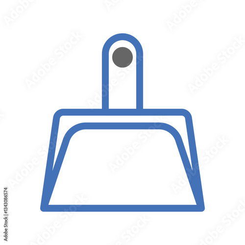 Blue Contour of the Dustpan Symbolized Cleaning