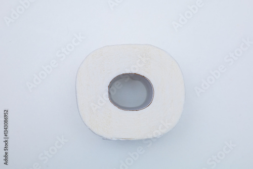 Roll of toilet paper or tissue isolated on white
