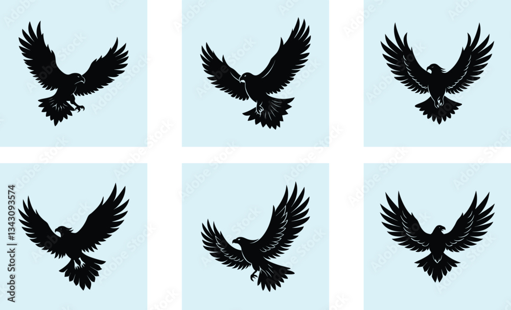 Fototapeta premium Flying Eagle Silhouette vector