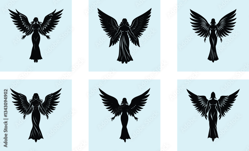 Fototapeta premium Angel Silhouette vector