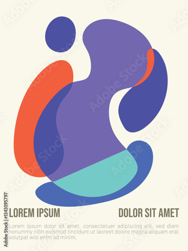 Vibrant Warmth concept. abstract bauhaus style summer poster template with sample text vector illustration