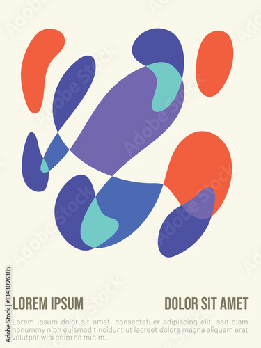 Solar Rhythm concept. abstract bauhaus style summer poster template with sample text vector illustration