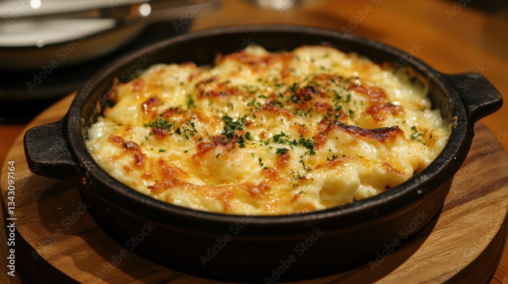 A golden-brown canvas, adorned with fluffy white clouds, where scrambled eggs, nestled in a bed of melted cheese, awaited the arrival of a fork. A golden-brown canvas, adorned with fluffy white clouds, where scrambled eggs, nestled in a bed of melted cheese, awaited the arrival of a fork.