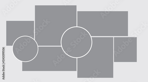 8 photo collage template. vector illustration, new collections