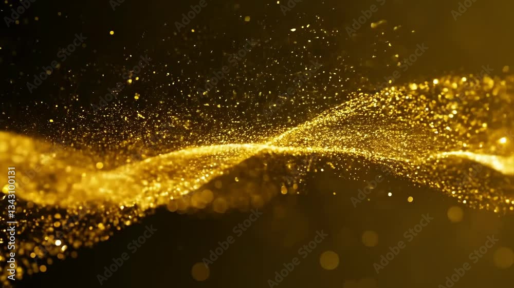 A smooth golden glitter wave, adding sophistication and sparkle to designs.