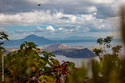 Landscape Shot Of Taal Volcano And Lake In The Philippines