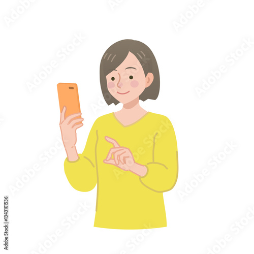 スマホを操作する女性