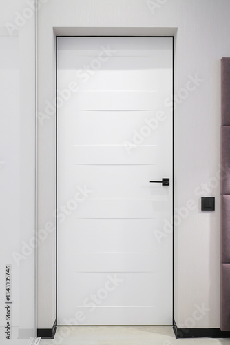 White interior door in the room
