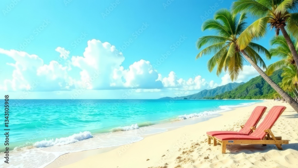 beach chairs and umbrella, Beach umbrella with chairs on the sand. beach chairs and umbrella, Beach umbrella with chairs on the sand.